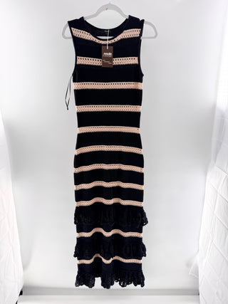 Rails Elegant striped knit midi dress, S