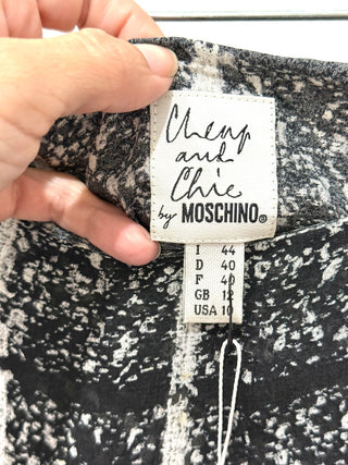 Cheap & Chic By Moschino Checkered Straight Pencil Skirt Black Womens Size US 10