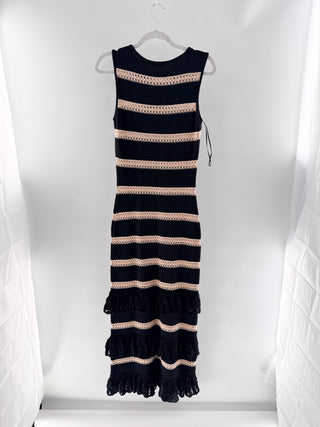 Rails Elegant striped knit midi dress, S