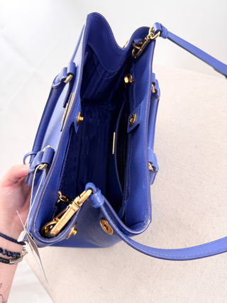 Prada galeria saffiano leather toe bag with long strap, S