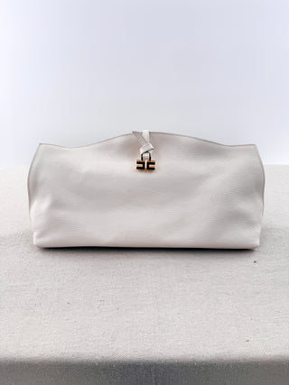 Elisabetta Franchi leather large clutch bag with charm