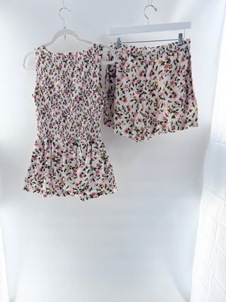 La Maregold Floral sleeveless top short set, S