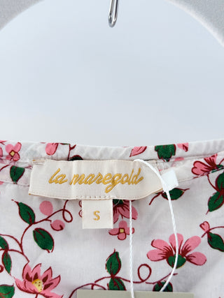 La Maregold Floral sleeveless top short set, S