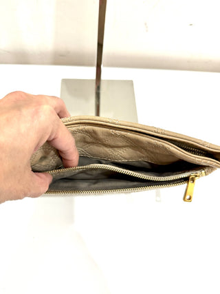 Marc Jacobs Quilted Calfskin Leather Wristlet Bag Beige Women's Compact