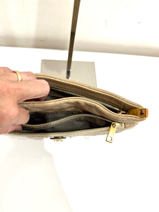 Marc Jacobs Quilted Calfskin Leather Wristlet Bag Beige Women's Compact