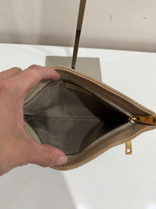 Marc Jacobs Quilted Calfskin Leather Wristlet Bag Beige Women's Compact