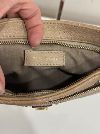 Marc Jacobs Quilted Calfskin Leather Wristlet Bag Beige Women's Compact