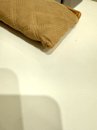 Marc Jacobs Quilted Calfskin Leather Wristlet Bag Beige Women's Compact