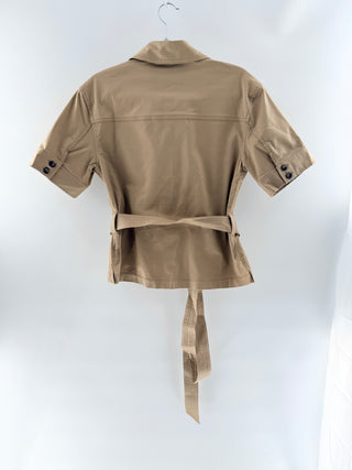 Tanya Taylor Belted short sleeve utility shirt, S