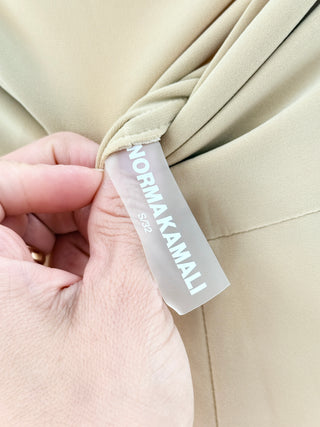 Norma Kamali Beige asymmetric top pants set, XS/S