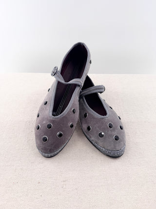 Flabelus Mae Cristal Mary Jane Flats, 42