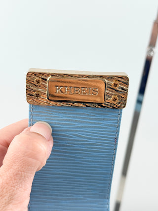 Khees textured leather square bag with,strap