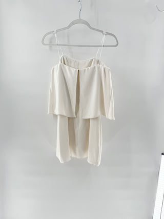 Amanda Uprichard Topanga Strapless Overlay Mini Dress White Women's Medium