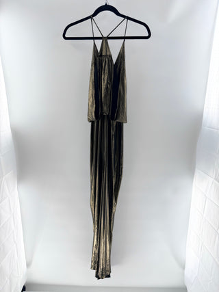 koko & palenki Metallic bronze knotted maxi dress, XS