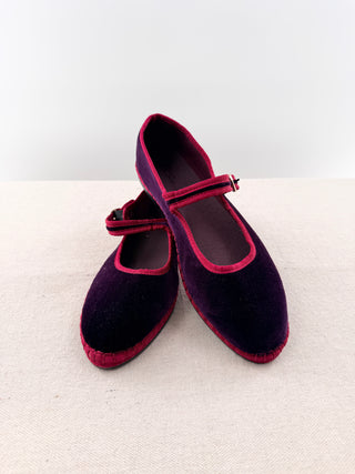 Flabelus Boris Velvet Mary Jane Flats, 42