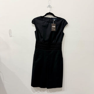 Piazza Sempione Sleeveless Round Neck Midi Shift Dress Black Womens 38 IT / US 2