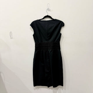 Piazza Sempione Sleeveless Round Neck Midi Shift Dress Black Womens 38 IT / US 2