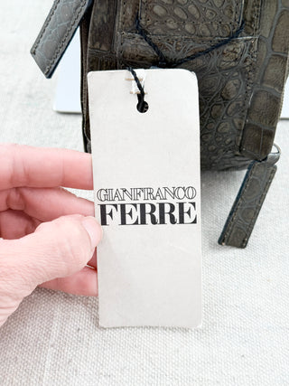 Gianfranco Ferre leather textured necessaire shoulder bag