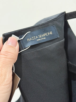 Piazza Sempione Sleeveless Round Neck Midi Shift Dress Black Womens 38 IT / US 2