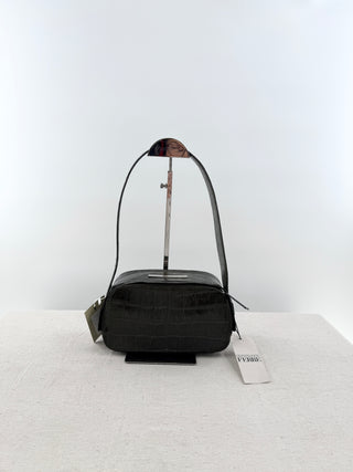 Gianfranco Ferre leather textured necessaire shoulder bag