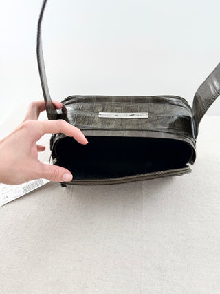 Gianfranco Ferre leather textured necessaire shoulder bag
