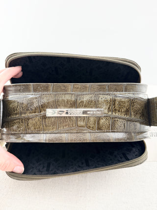 Gianfranco Ferre leather textured necessaire shoulder bag