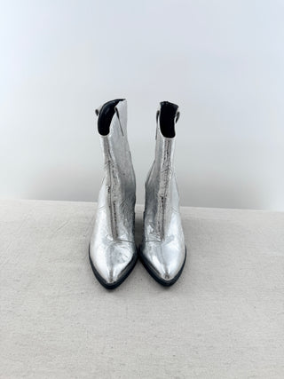 Dolce Vita cowboy metallic leather booties, 6