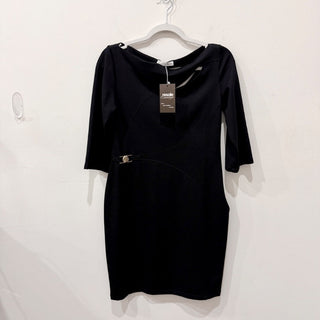 Versace Half Sleeve Jersey Cutout Bodycon Mini Dress Black Women's 46 IT / US 10