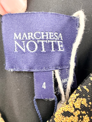 Marchessa Notte Elegant gold glitter tiered gown, 4