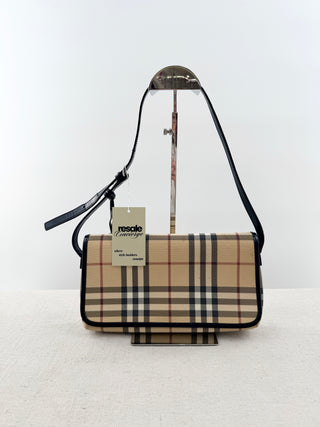 Burberry nova check coated canvas shoulder bag