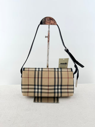 Burberry nova check coated canvas shoulder bag