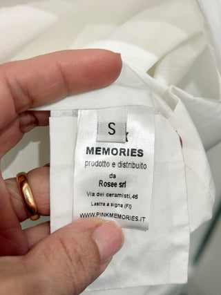 Pink Memories Long Sleeve Notch Lapel Oversized Blazer Jacket White Women's S