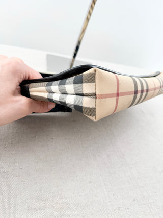 Burberry nova check coated canvas shoulder bag