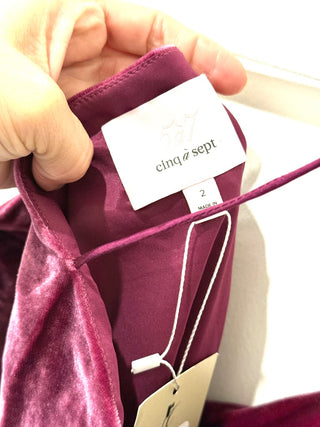 Cinq a Sept Velvet Ryder Spaghetti Strap Cowl Neck Mini Dress Gooseberry Women 2