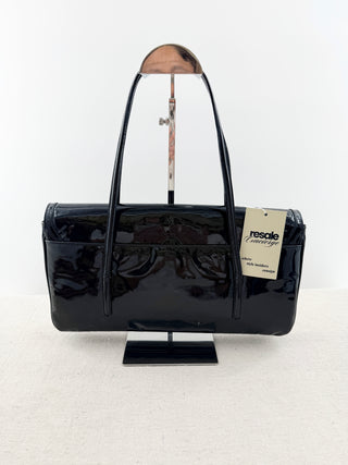 Ferragamo patent leather vintage bag with gancini buckle