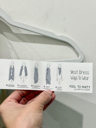 NWT Pool to Party by Subtle Luxury Striped Vest Dress Cover Up Beige/Blue OS