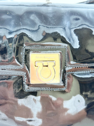 Ferragamo patent leather vintage bag with gancini buckle