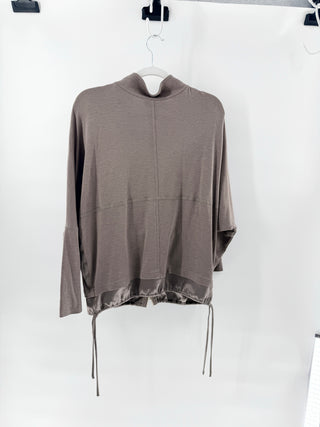 St. John Long Sleeve Stand Collar Soft Knit Full Zip Jacket Brown Women's Size M