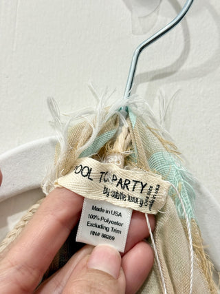 NWT Pool to Party by Subtle Luxury Striped Vest Dress Cover Up Beige/Blue OS