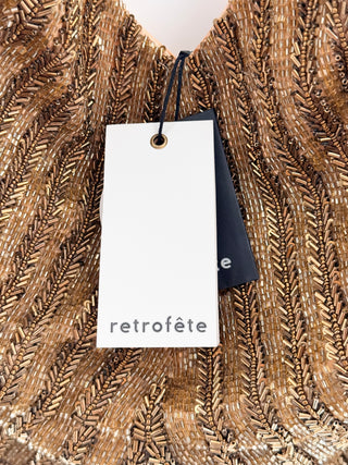 Retrofete beaded strapless mini dress, L