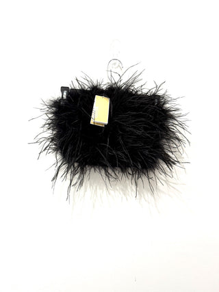 NWT Michael Kors Feather Embellished Crepe Strapless Tube Top Black Women's XS