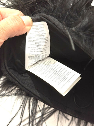 NWT Michael Kors Feather Embellished Crepe Strapless Tube Top Black Women's XS