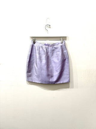 Declara Dahlia Silk Floral High Waisted Mini Skirt Pale Purple Women's Size M