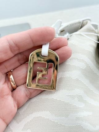 Fendi vintage zebra canvas hobo bag with FF logo tag