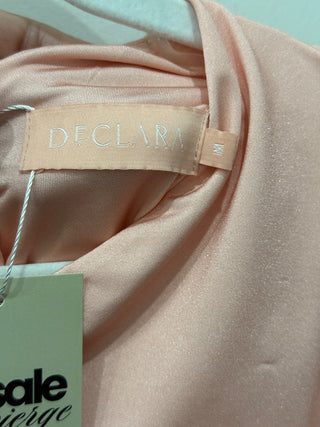 Declara Long Sleeve Blouse & Mini Skirt Set with Flower Accent Coral Women's Size M