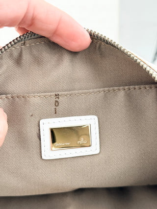 Fendi vintage zebra canvas hobo bag with FF logo tag