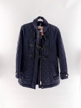 Burberry diamond quilted jacket nylon toggle duffle, M