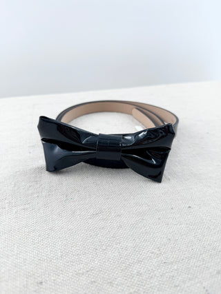 RED Valentino thin patent leather belt with box, M