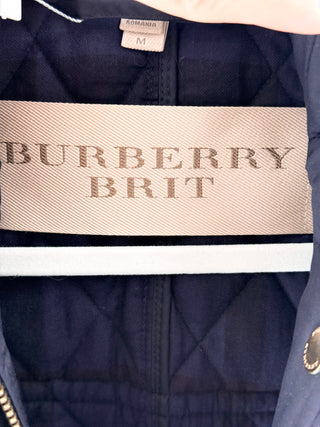 Burberry diamond quilted jacket nylon toggle duffle, M