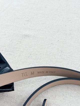 RED Valentino thin patent leather belt with box, M